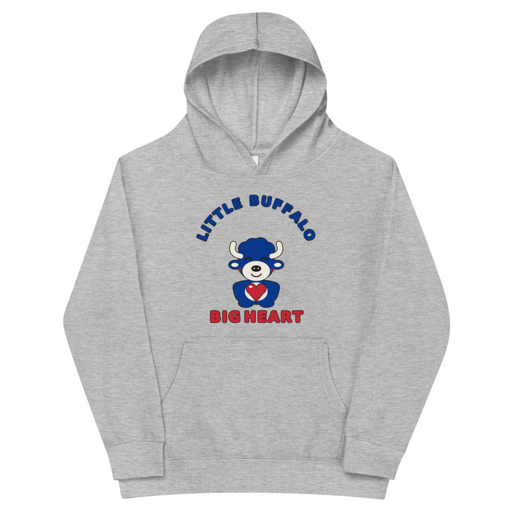 Little Buffalo Big Heart youth hoodie, Athletic Heather front print