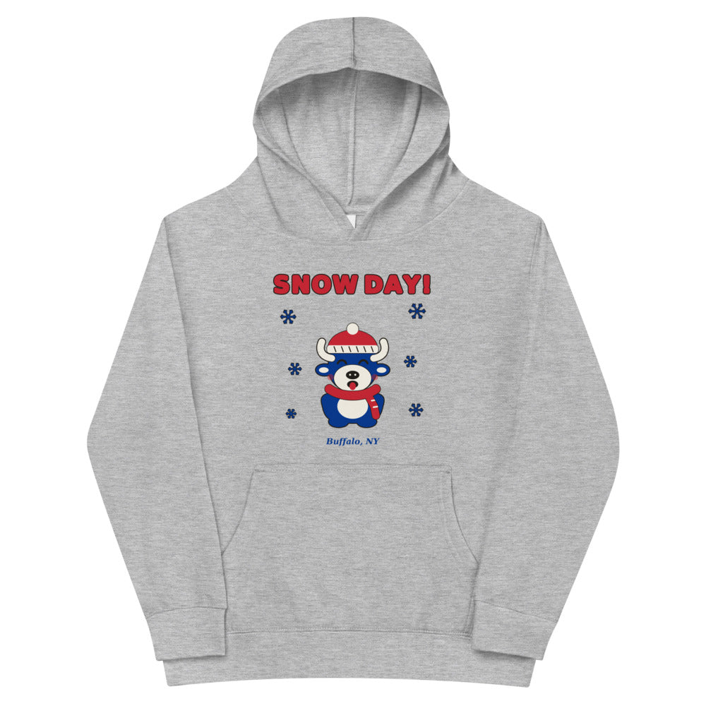 Snow Day youth hoodie, Athletic Heather front print