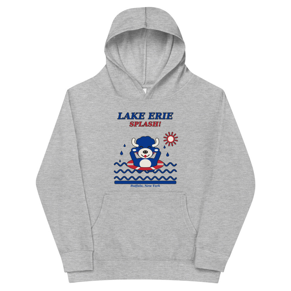 Lake Erie Splash youth hoodie, Athletic Heather front print