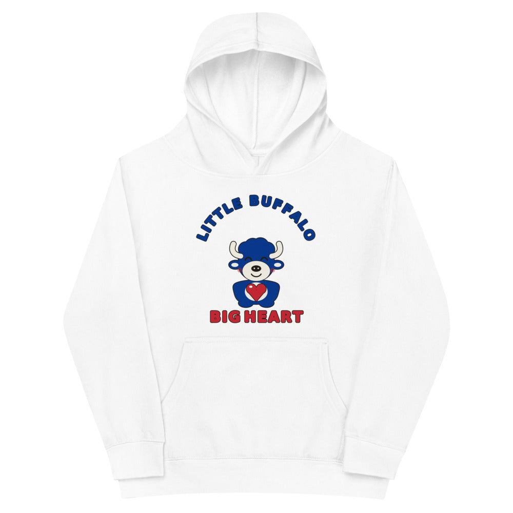 Little Buffalo Big Heart youth hoodie, White front print