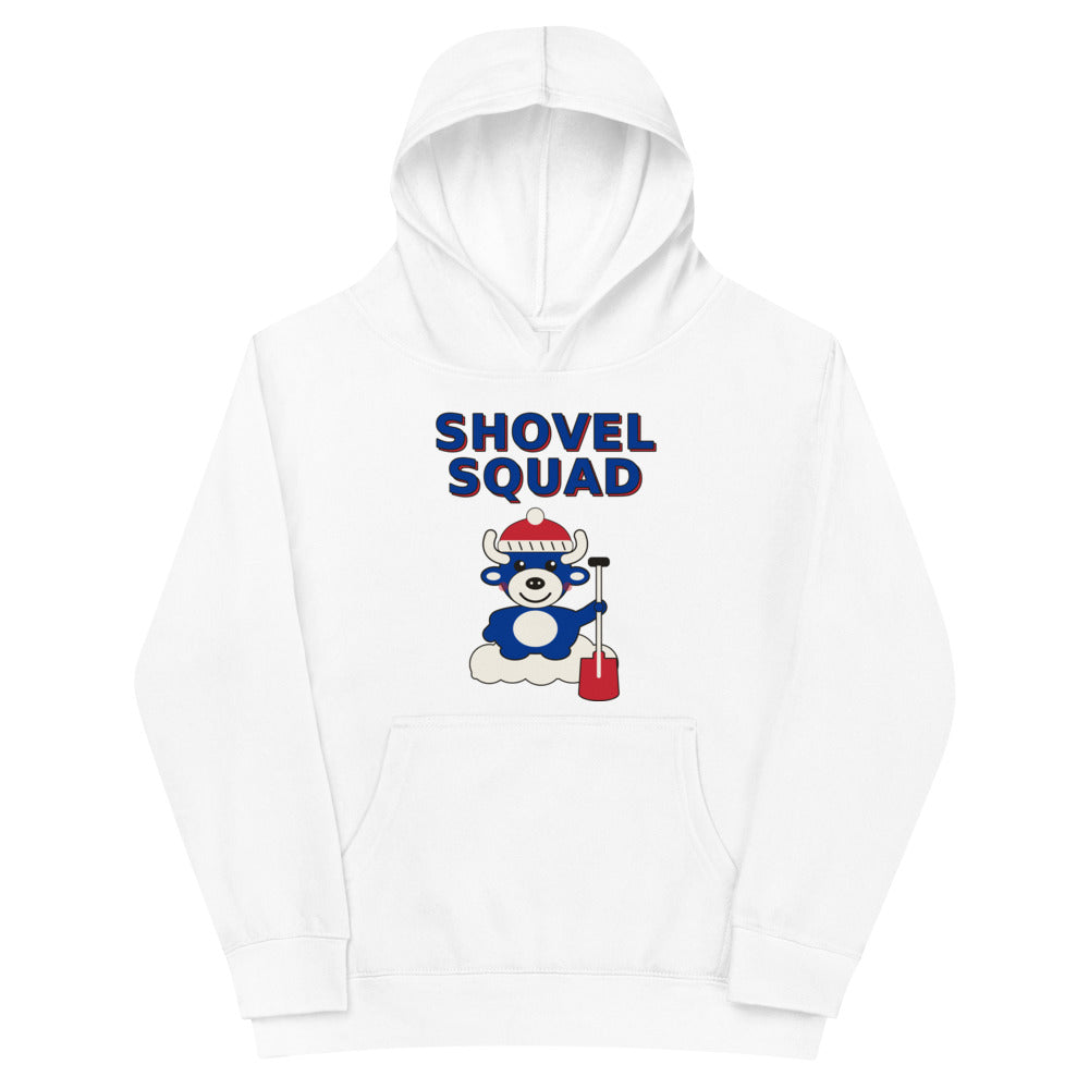 Shovel Squad youth hoodie, White front print