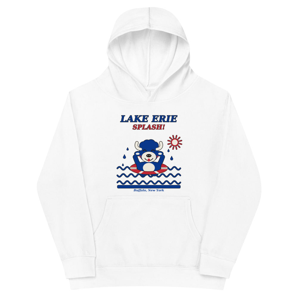 Lake Erie Splash youth hoodie, White front print