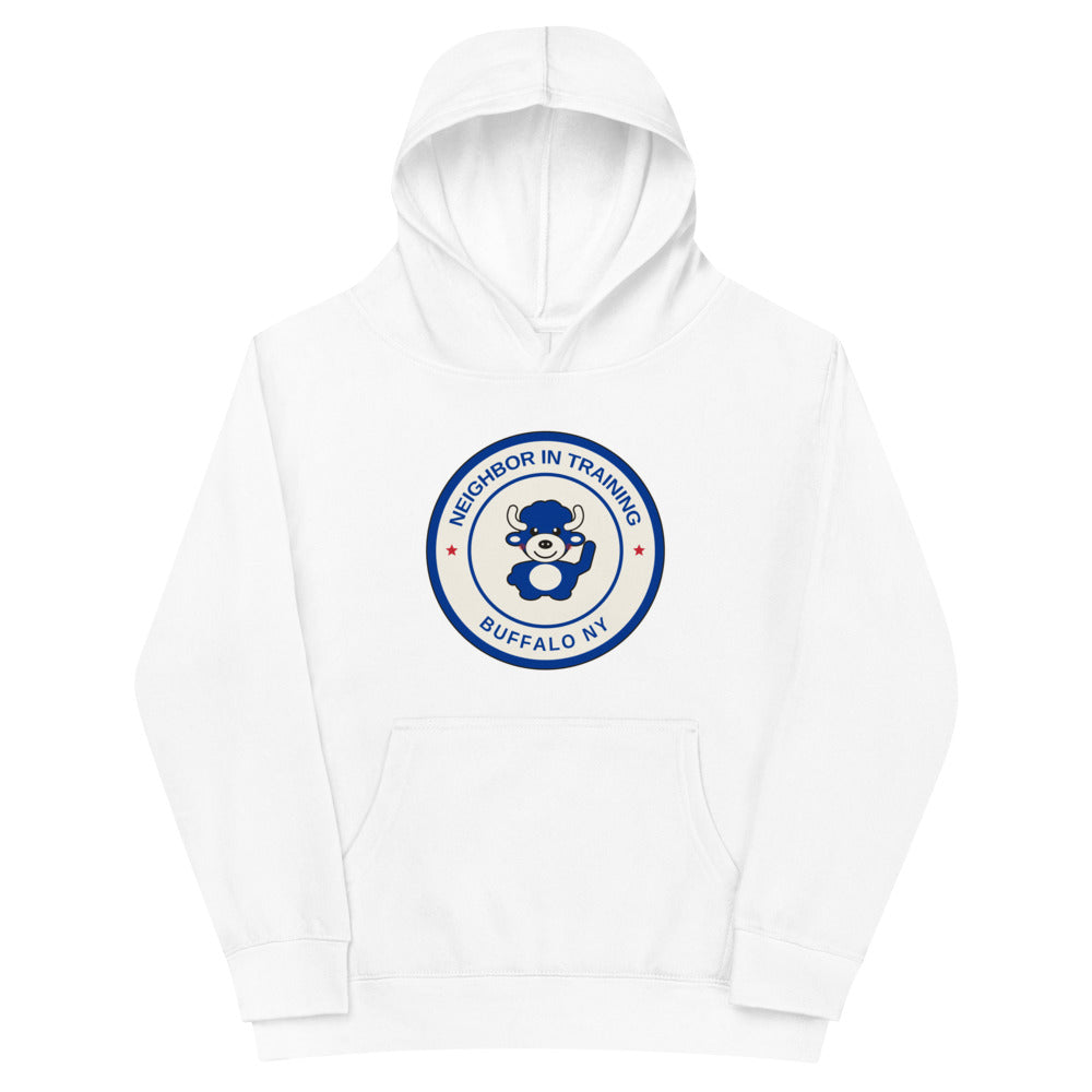 Neighbor In Training youth hoodie, White front print