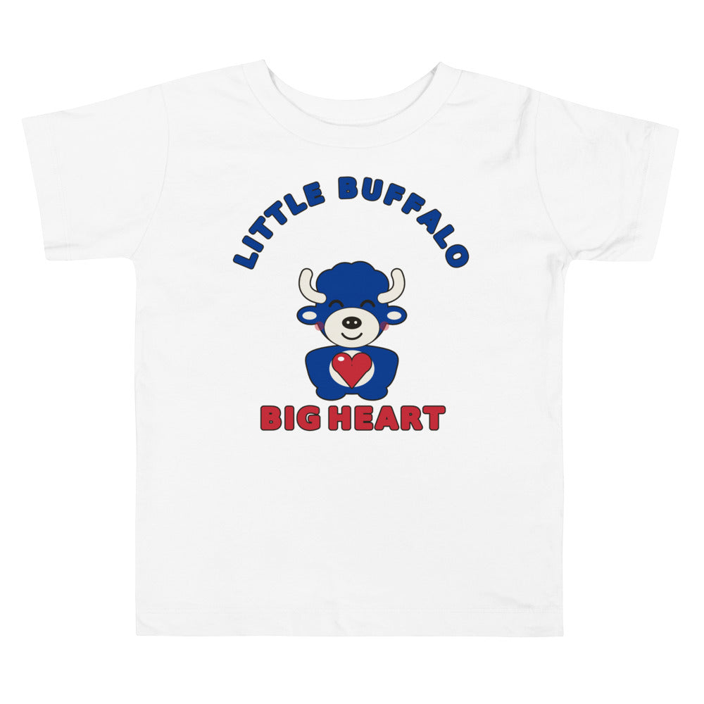 Little Buffalo Big Heart toddler tee, White front print