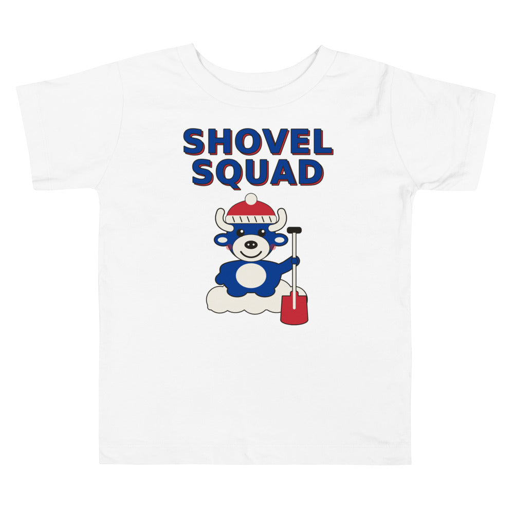 Shovel Squad toddler tee, White front print