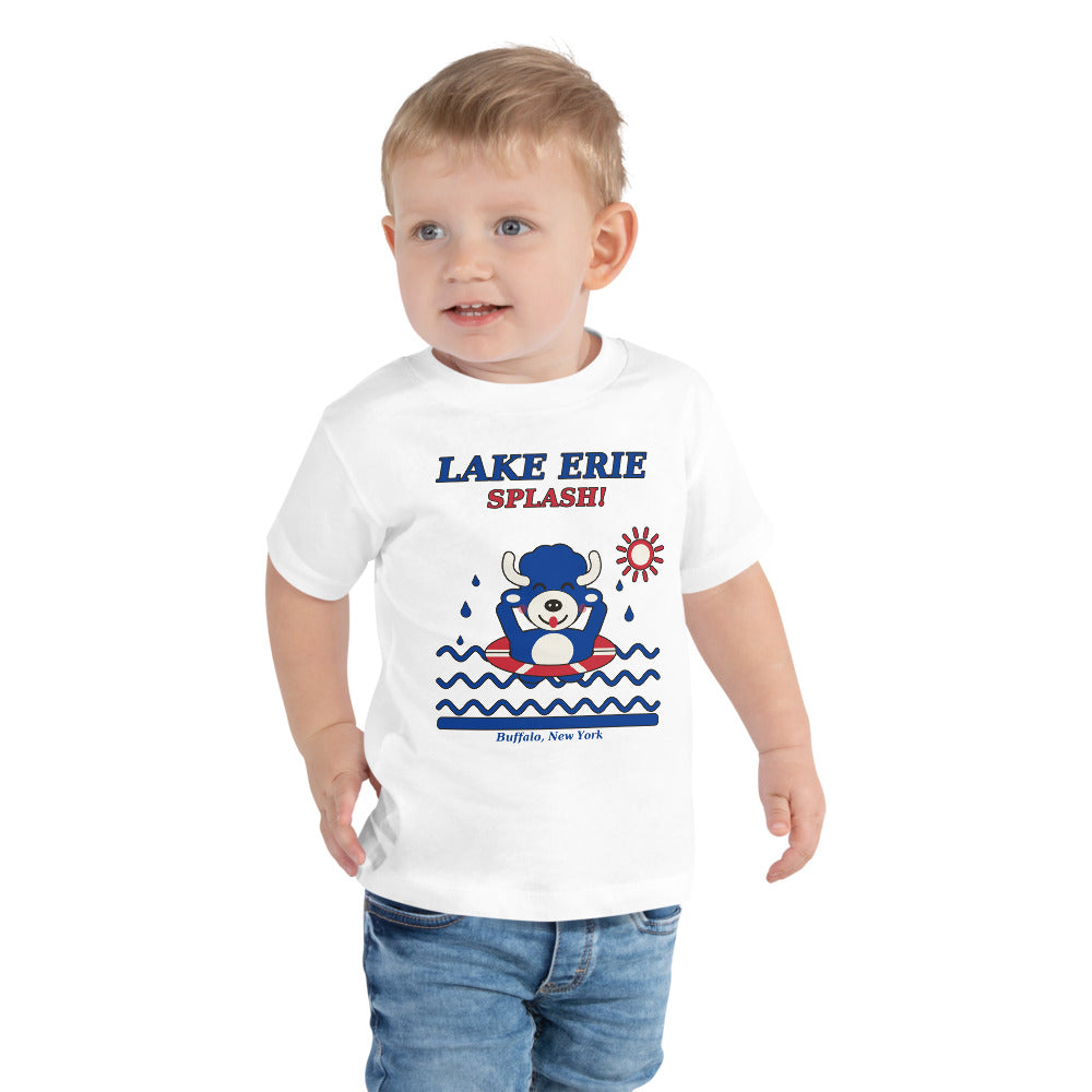 Lake Erie Splash toddler tee, White on model