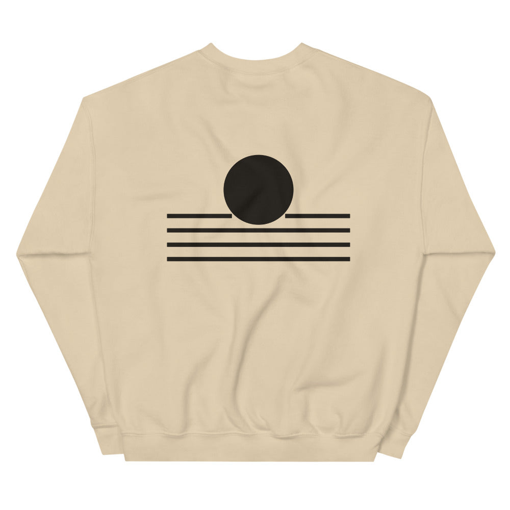 Lake Edge Crewneck, Sand, back print