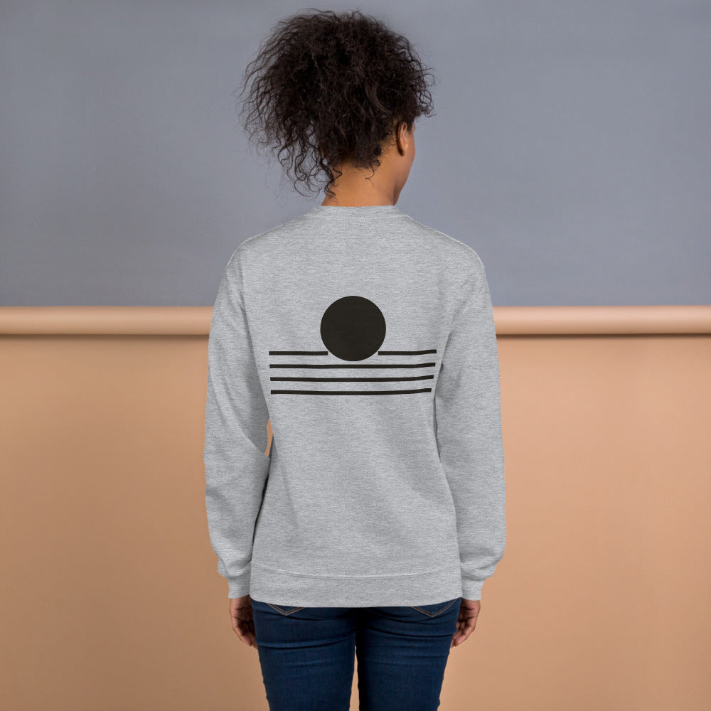Lake Edge Crewneck, Sport Grey, back on model
