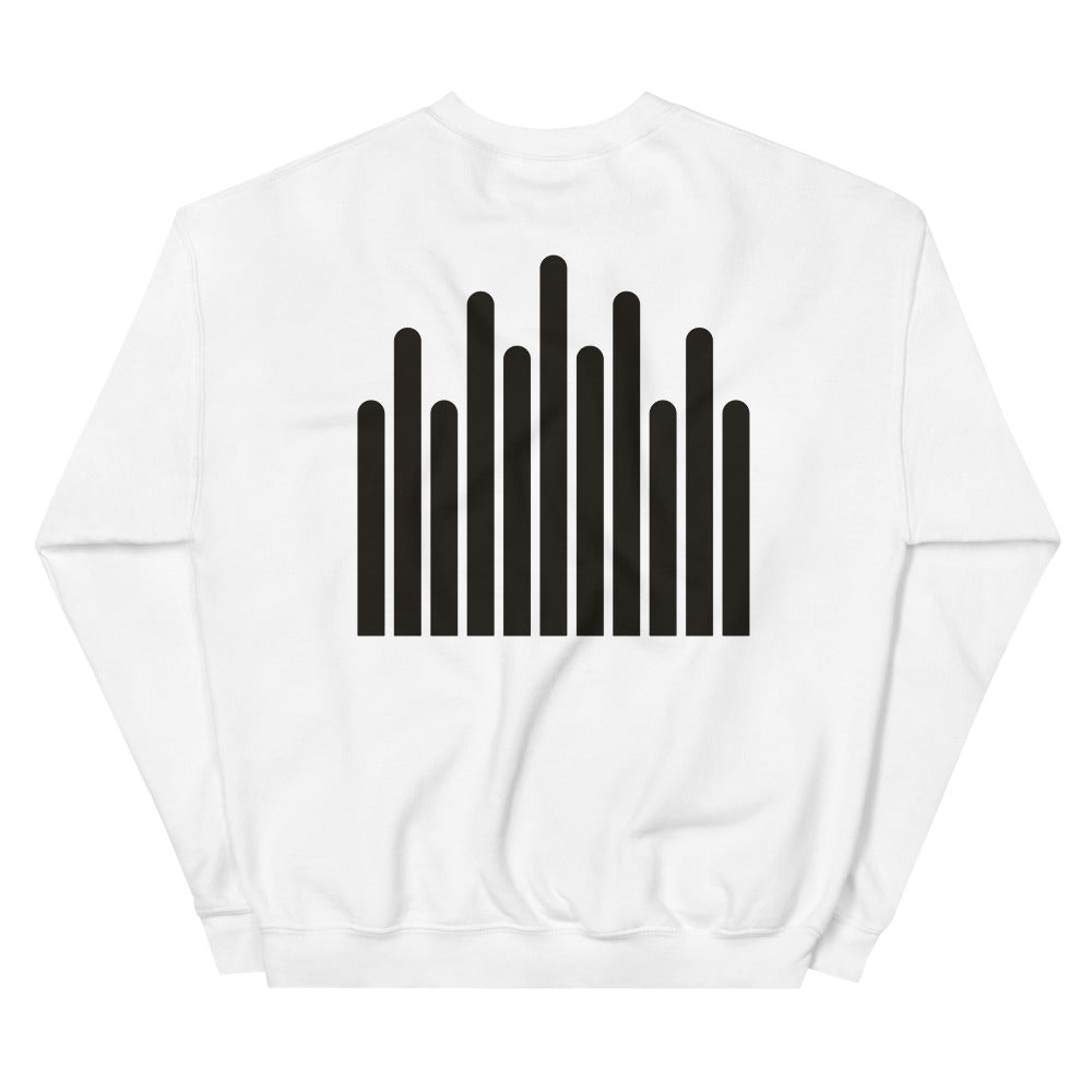 Grain Crewneck, White, back print
