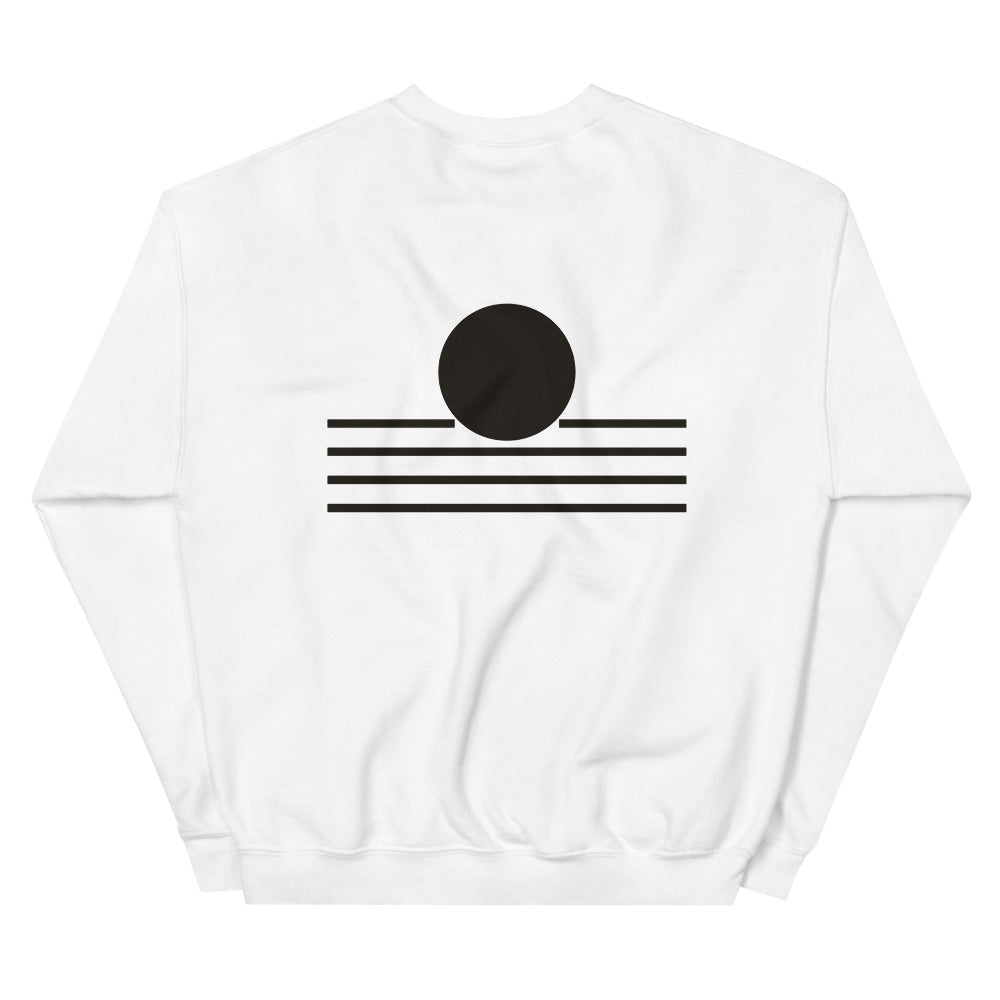 Lake Edge Crewneck, White, back print
