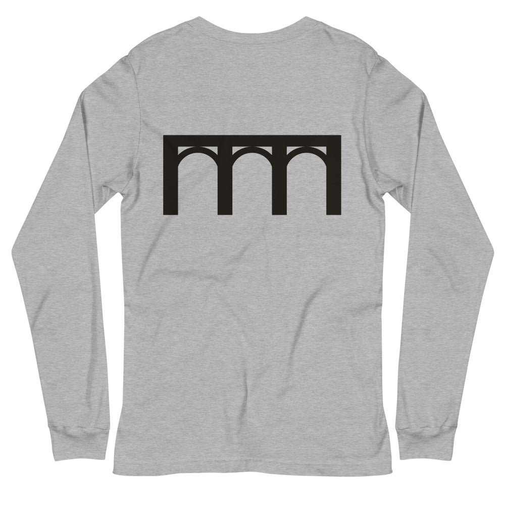 Span Long Sleeve Tee, Athletic Heather, back print