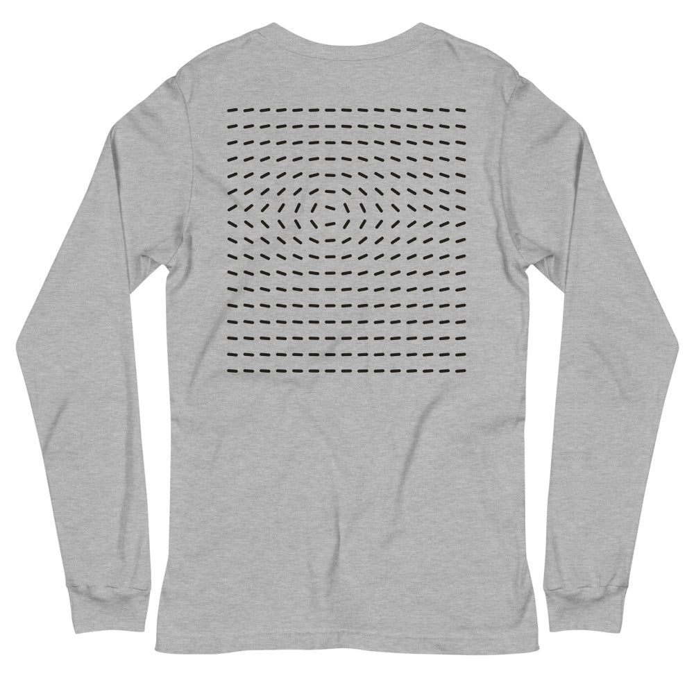 Grid Break Long Sleeve Tee, Athletic Heather, back print
