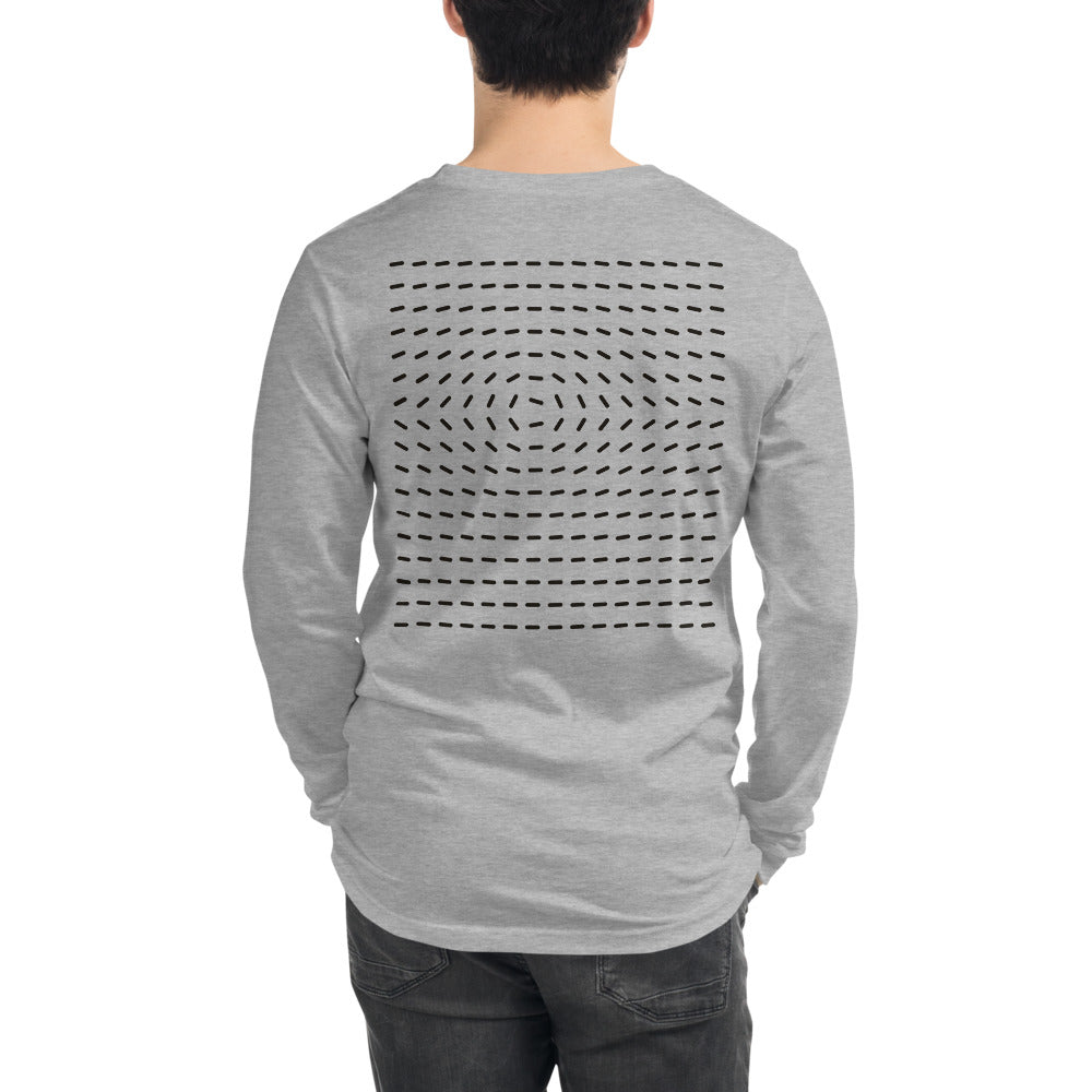 Grid Break Long Sleeve Tee, Athletic Heather, back on model