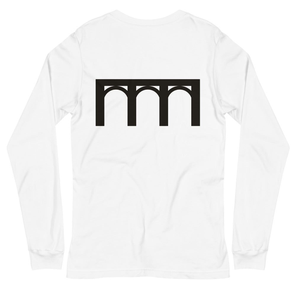 Span Long Sleeve Tee, White, back print
