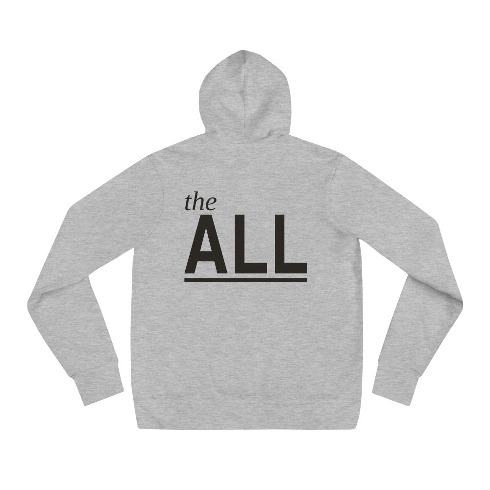 the ALL Hoodie, Athletic Heather, back print