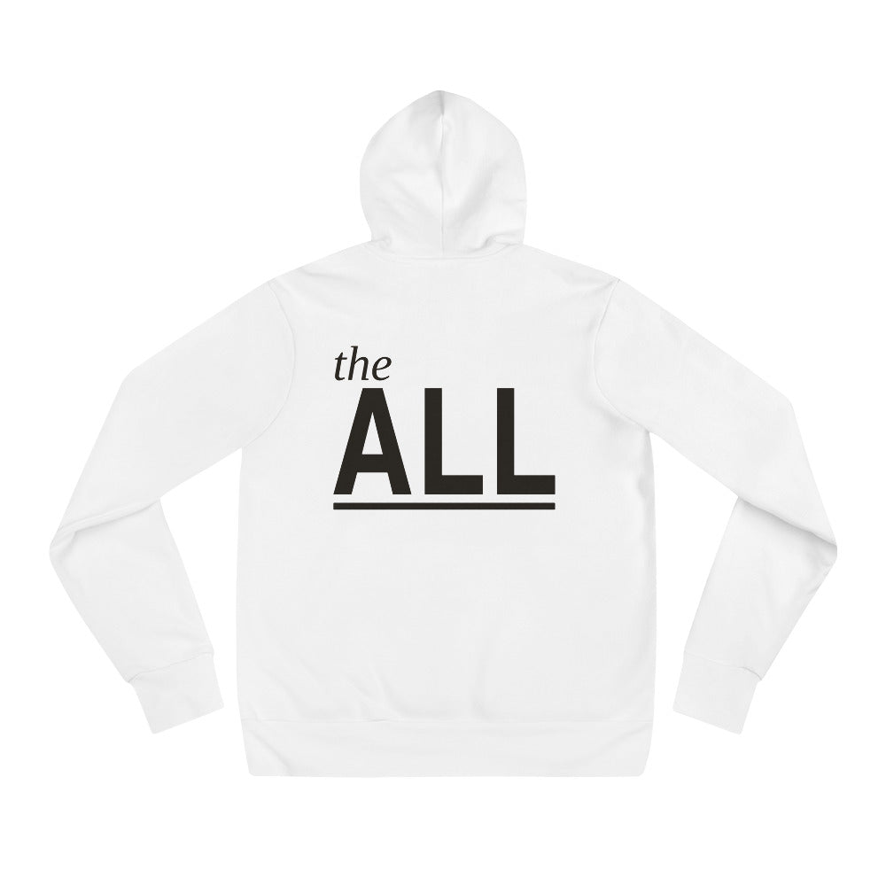the ALL Hoodie, White, back print