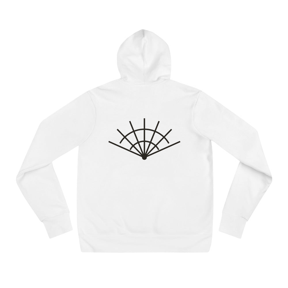 Radial Hoodie, White, back print
