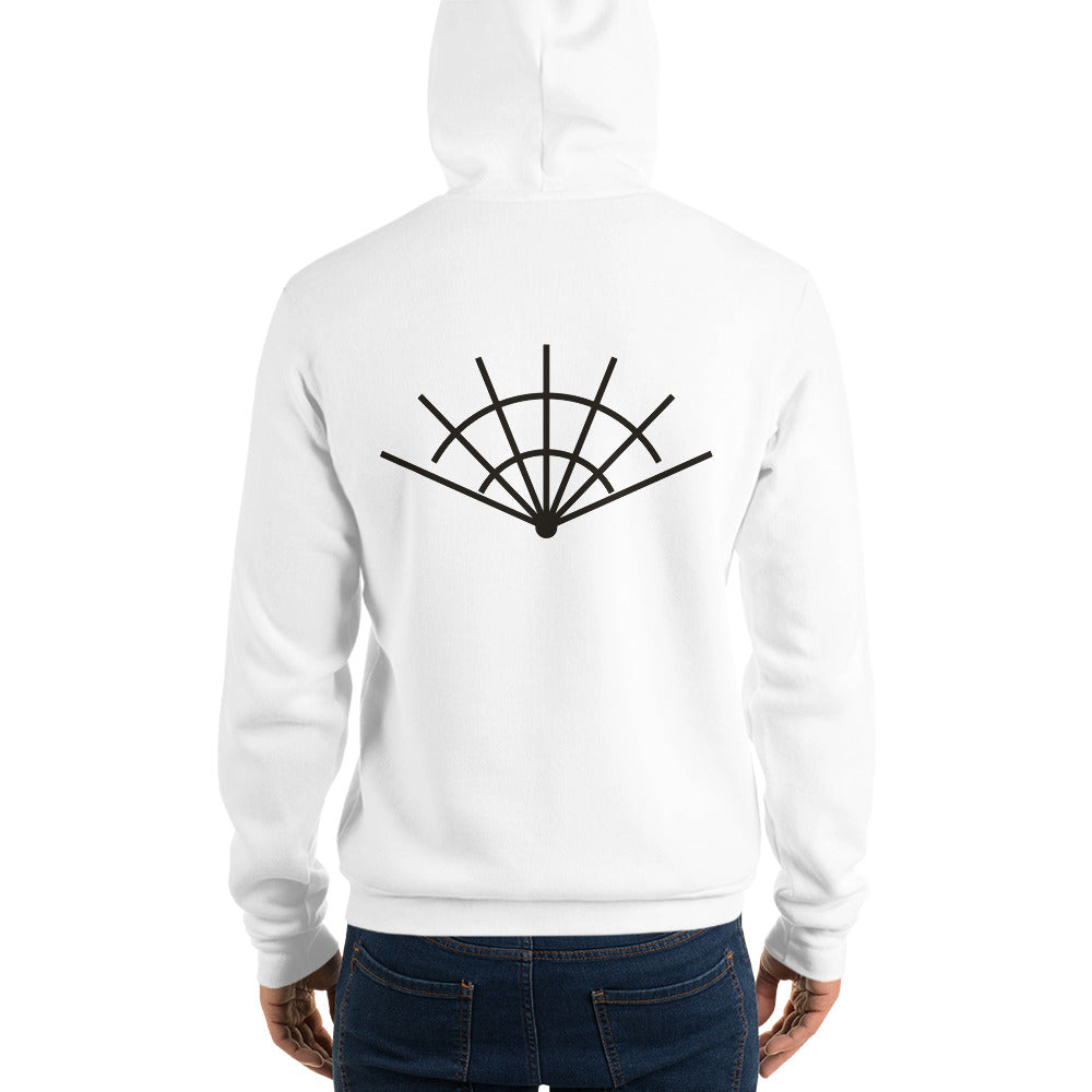 Radial Hoodie, White, back on model