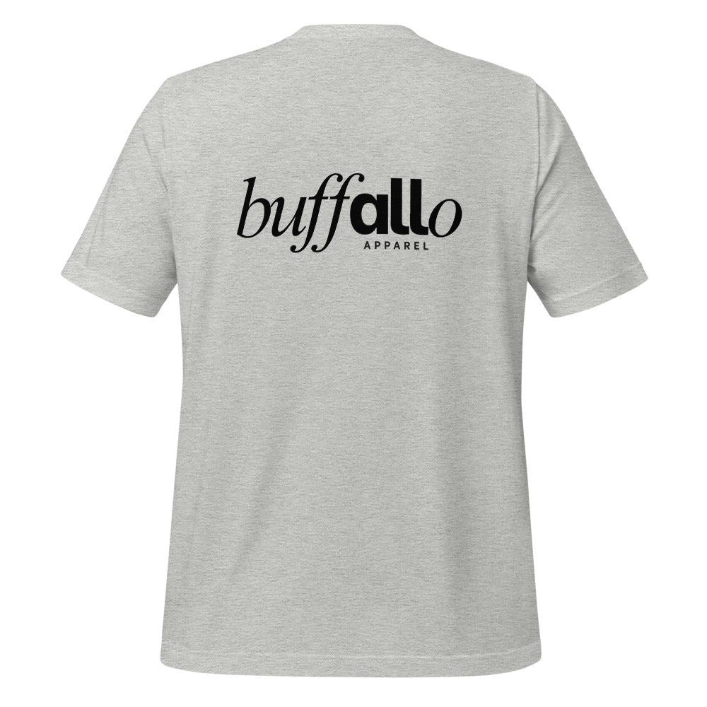 The Mark tee, Athletic Heather, back print