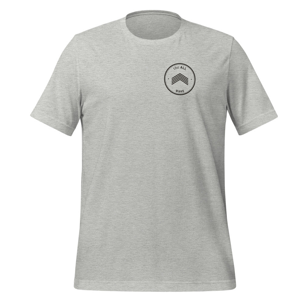 Wake tee, Athletic Heather, left chest patch