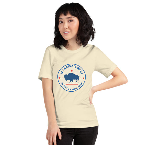 It Takes All Of Us tee, Natural, on model