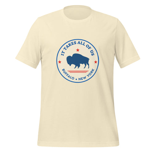 It Takes All Of Us tee, Natural, front print
