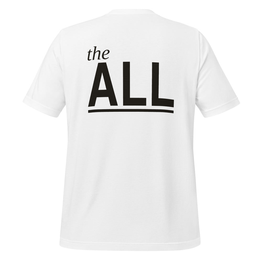 the ALL tee, White, back print