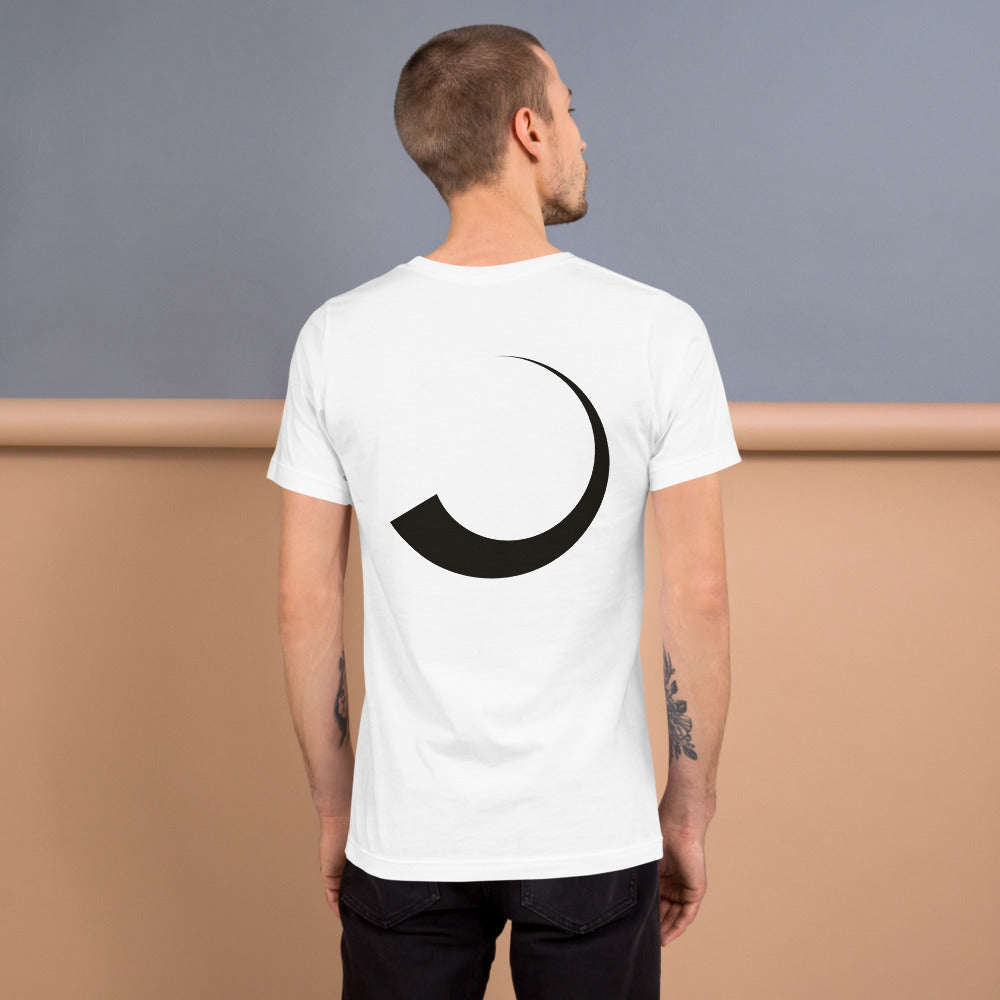 Horn tee, White, back on model