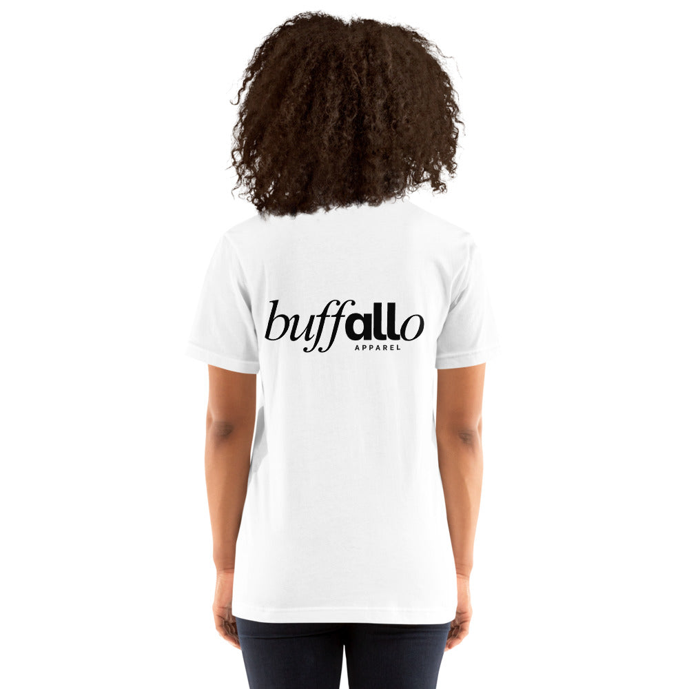 The Mark tee, White, back on model