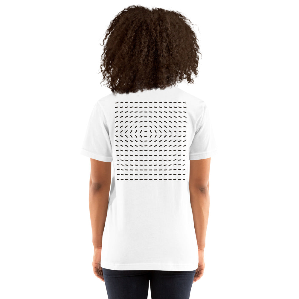 Grid Break tee, White, back on model