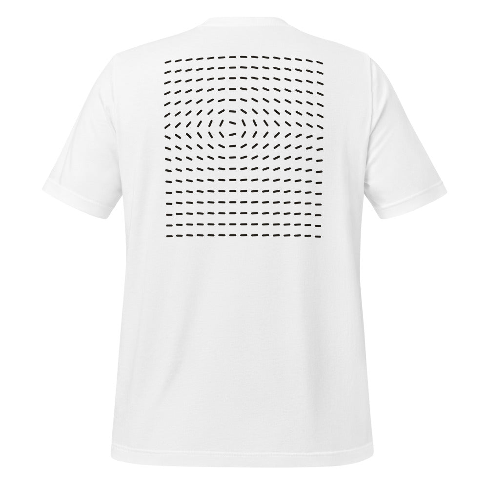 Grid Break tee, White, back print