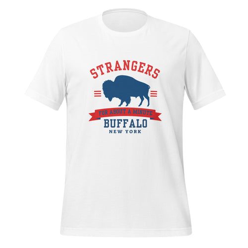 Strangers For About A Minute tee, White, front print