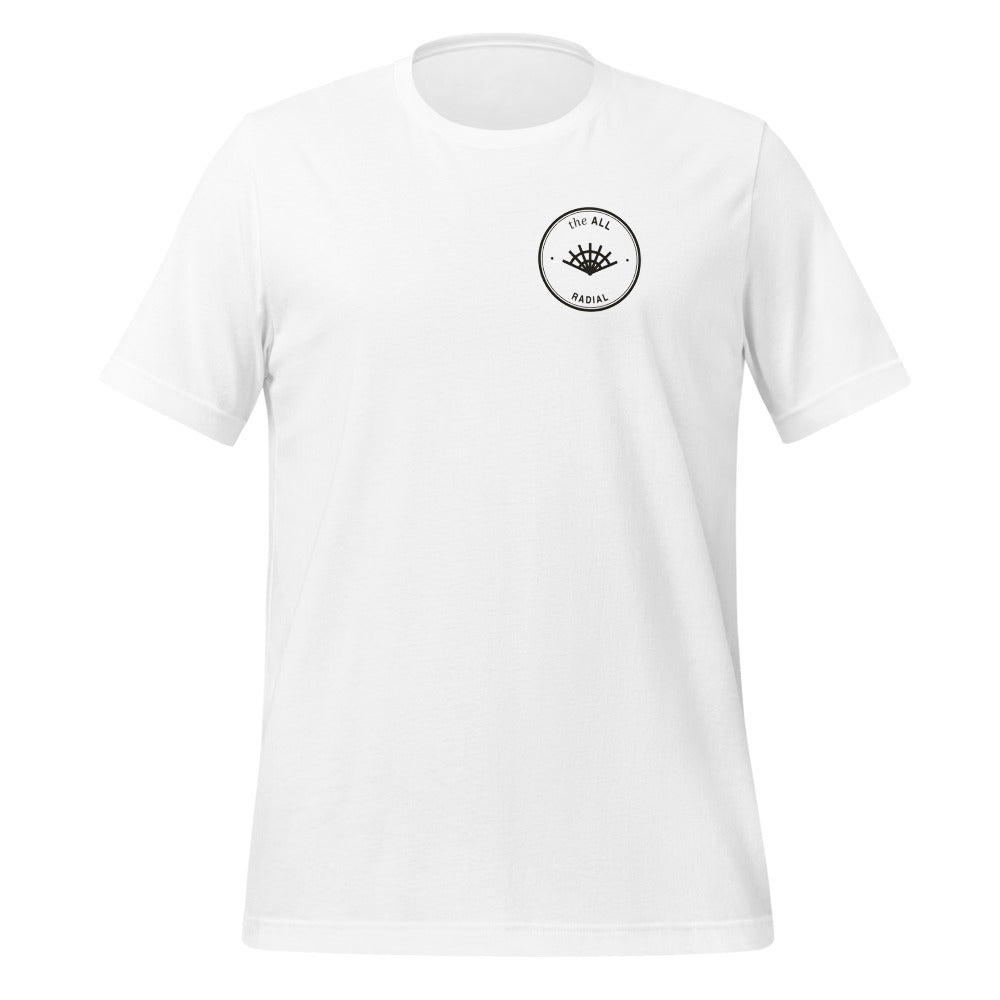 Radial tee, White, front on model
