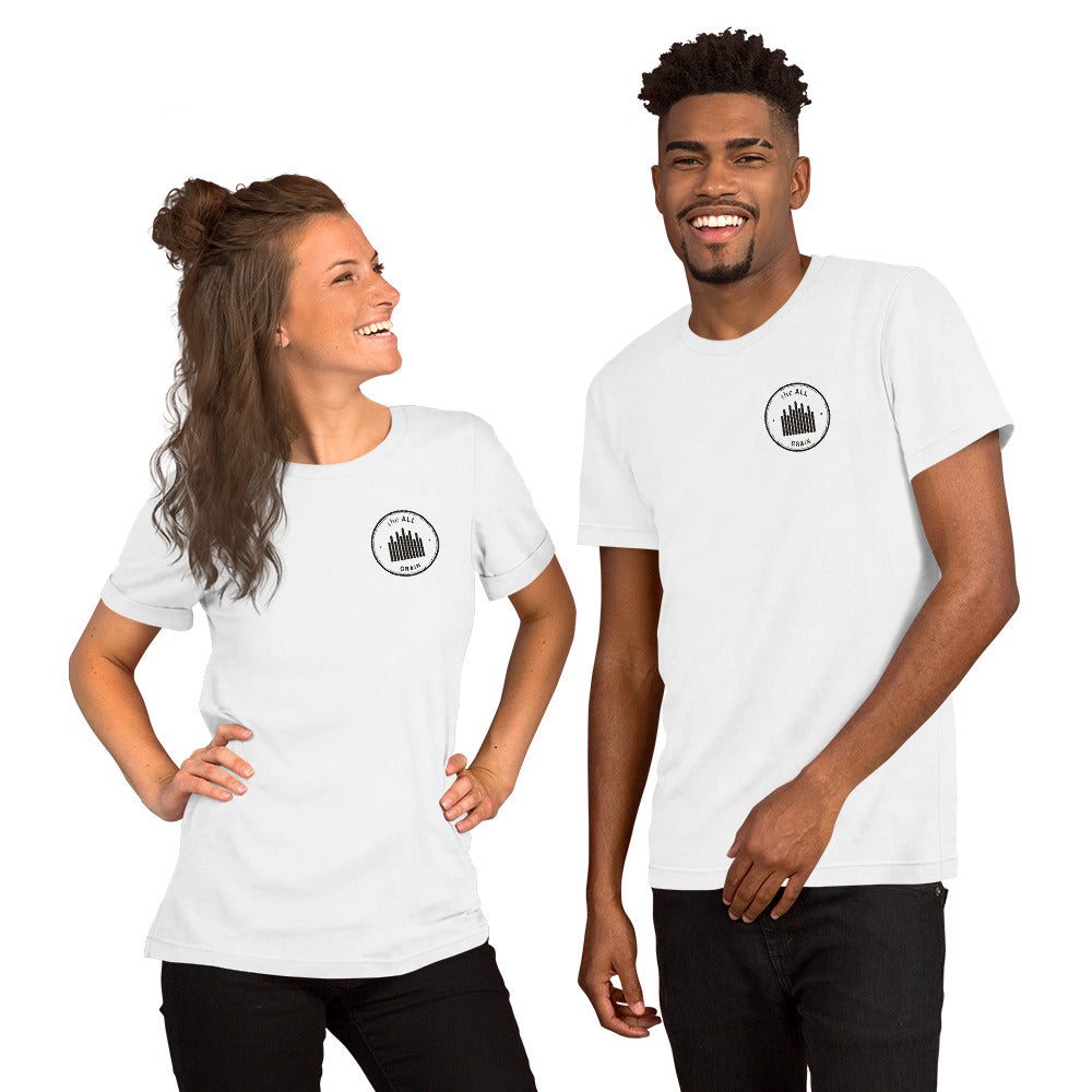 Grain tee, White, left chest patch
