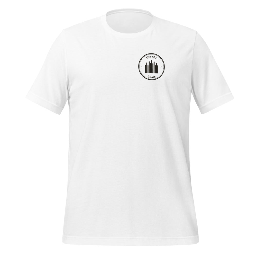 Grain tee, White, front on model