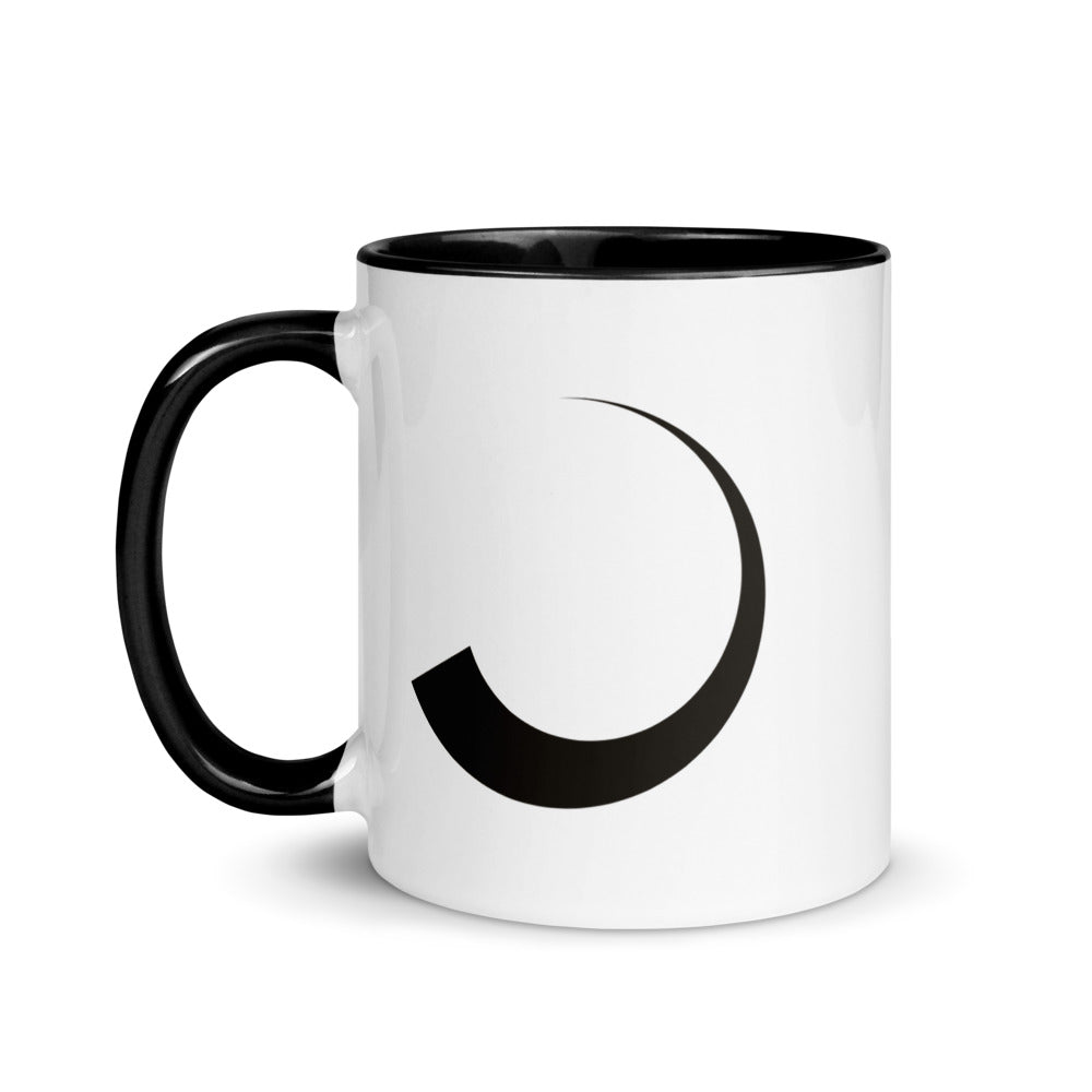 Horn mug, black inside, side view