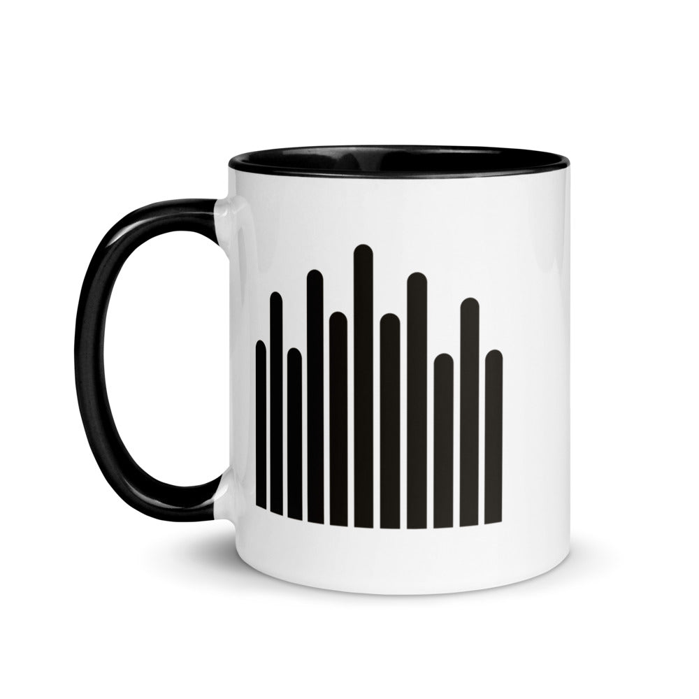 Grain mug, black inside, side view