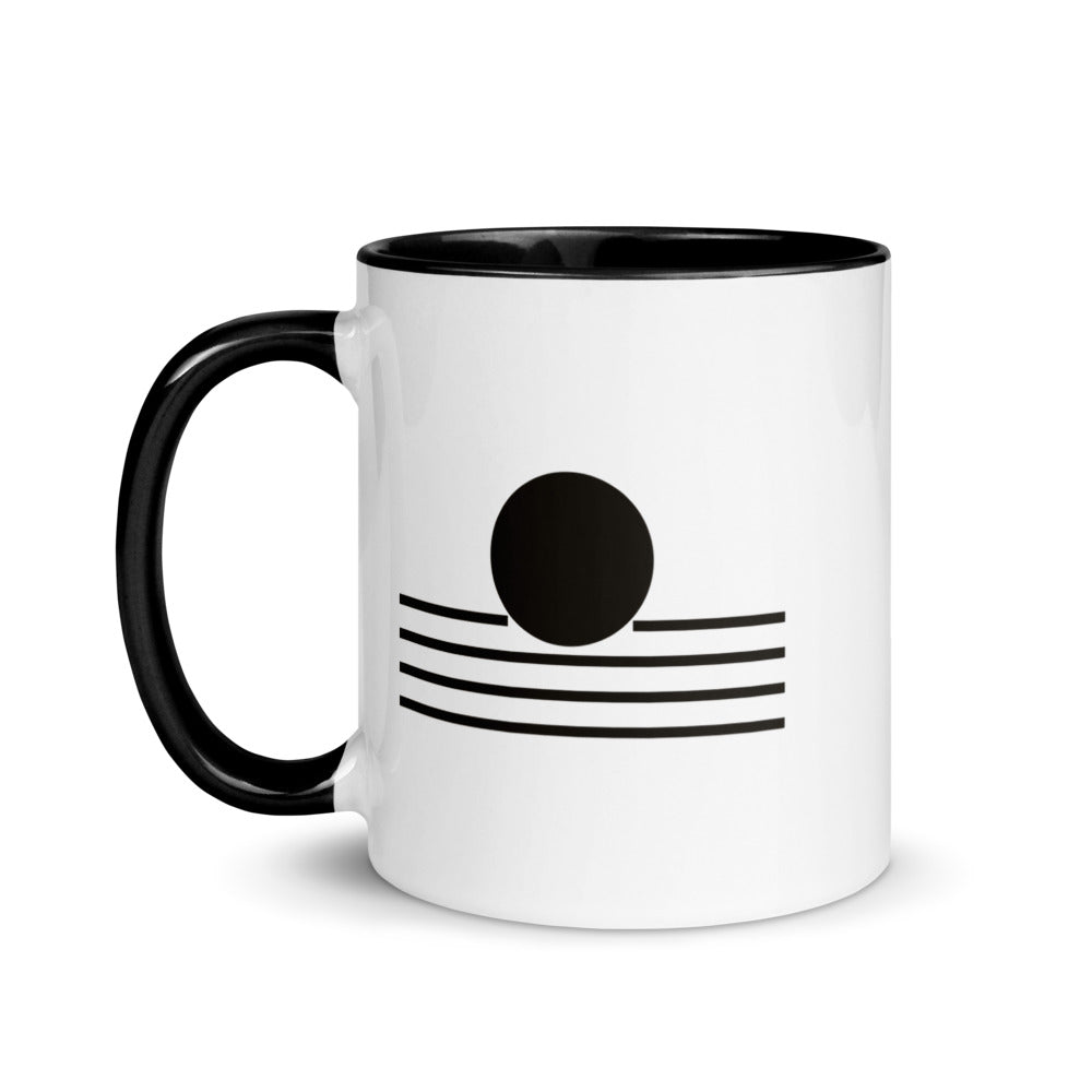Lake Edge mug, black inside, side view