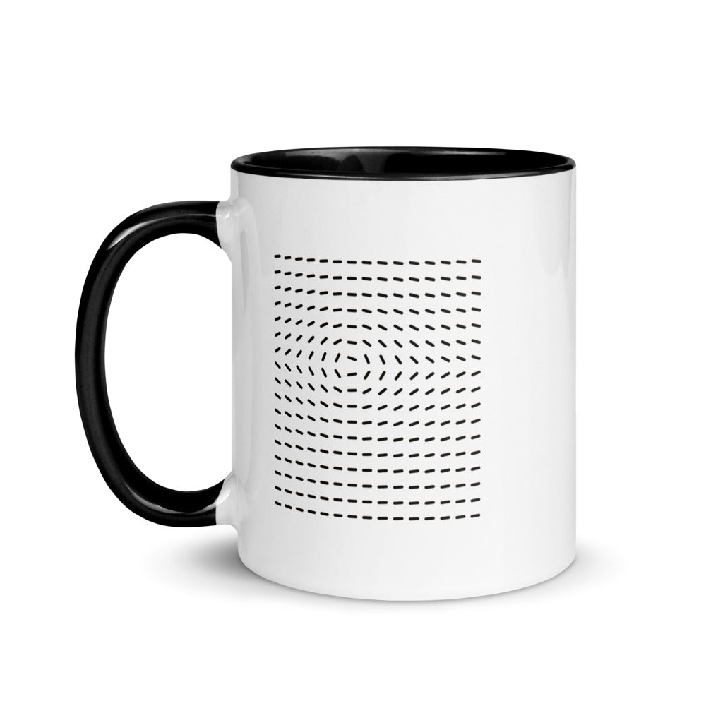 Grid Break mug, black inside, side view