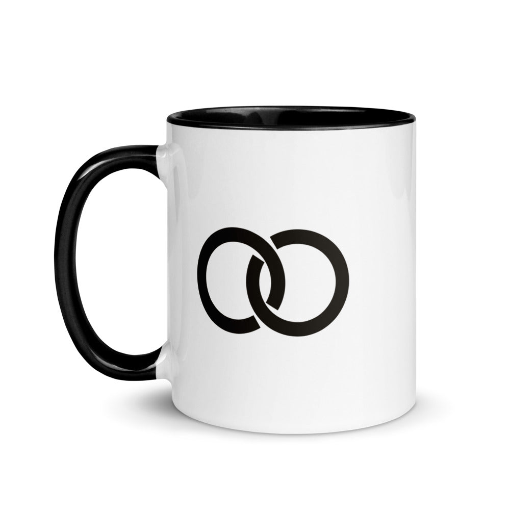Interlock mug, black inside, side view