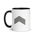 Wake mug, black inside, side view