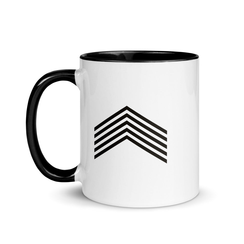 Wake mug, black inside, side view