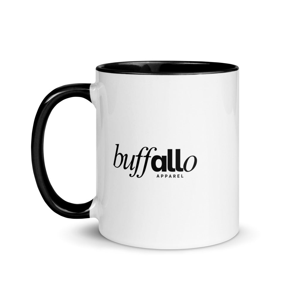The Mark mug, black inside, side view