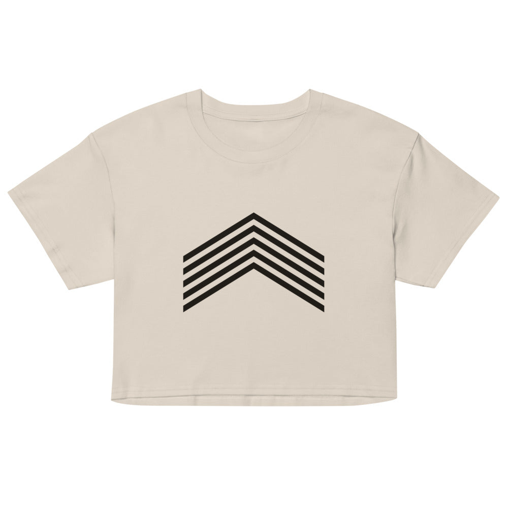 Wake Crop Top, Bone, front print