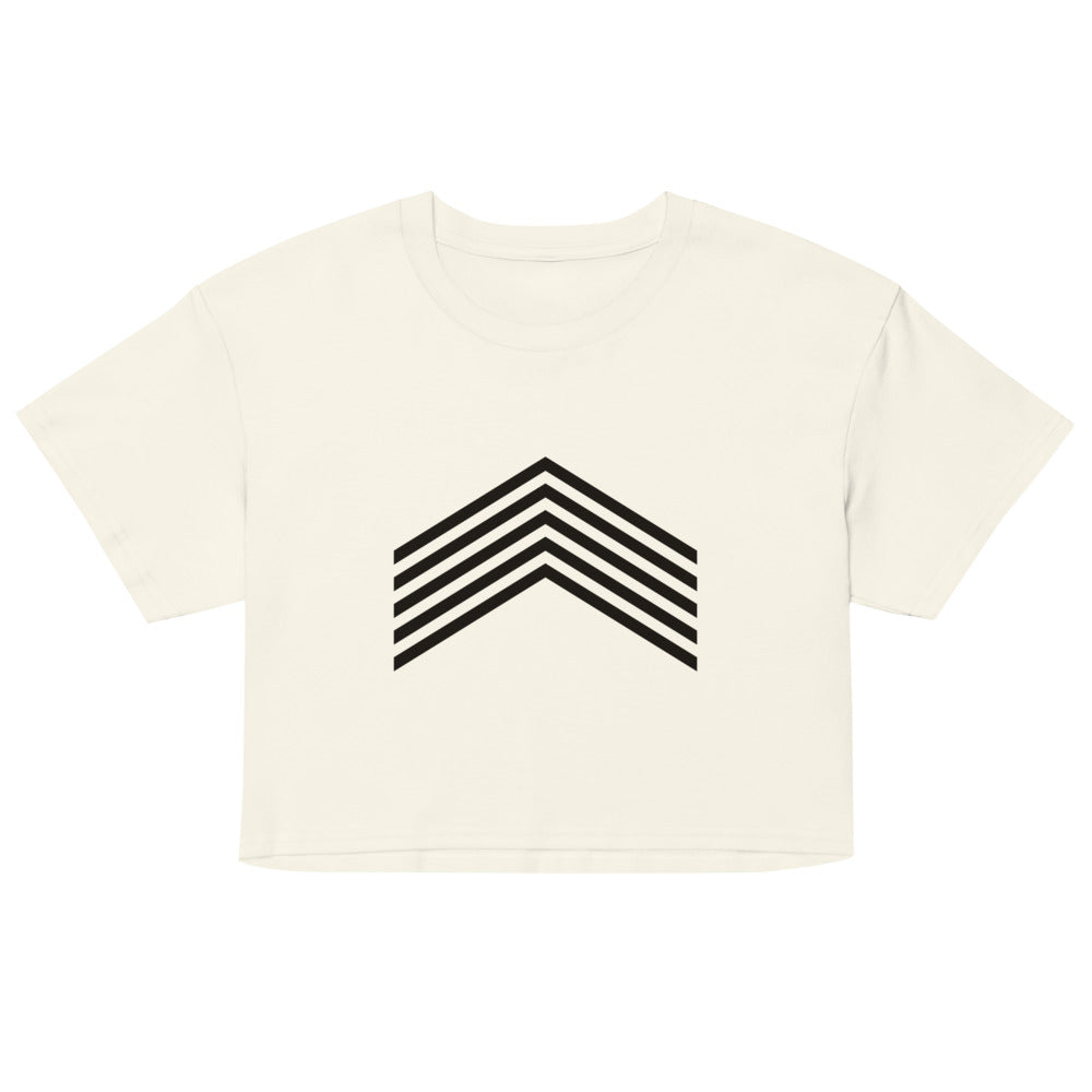 Wake Crop Top, Natural, front print