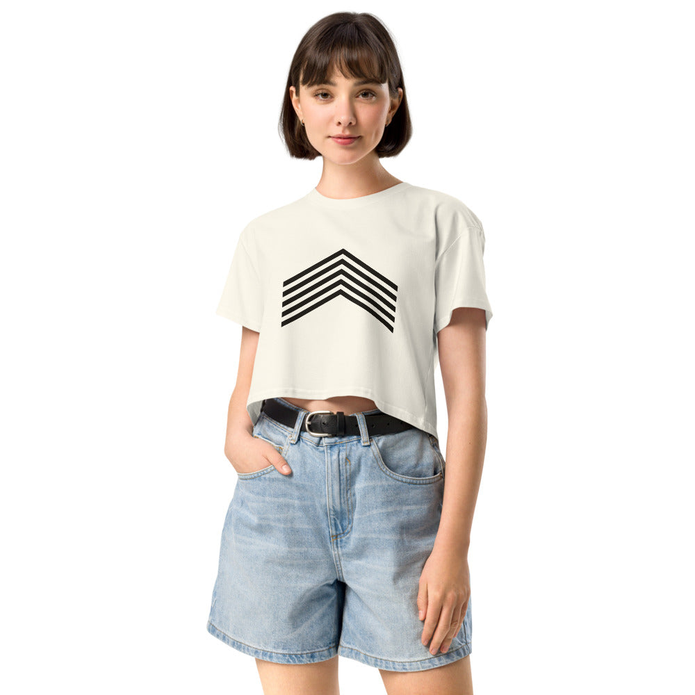 Wake Crop Top, Natural, front on model