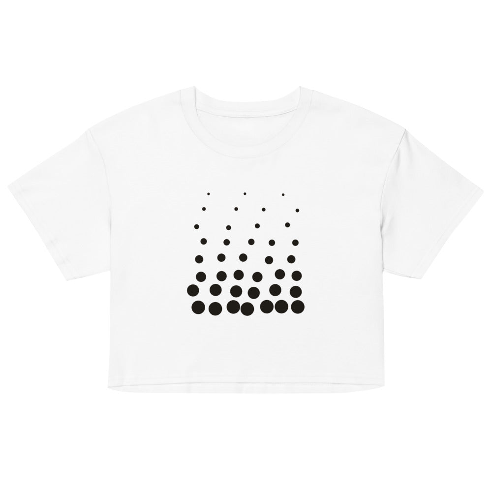 Drift Crop Top, White, front print