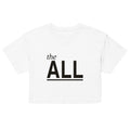 the ALL Crop Top, White, front print