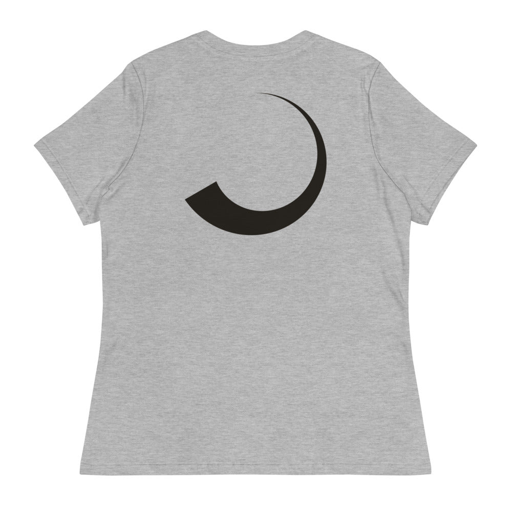 Horn Women's Relaxed Tee, Athletic Heather, back print