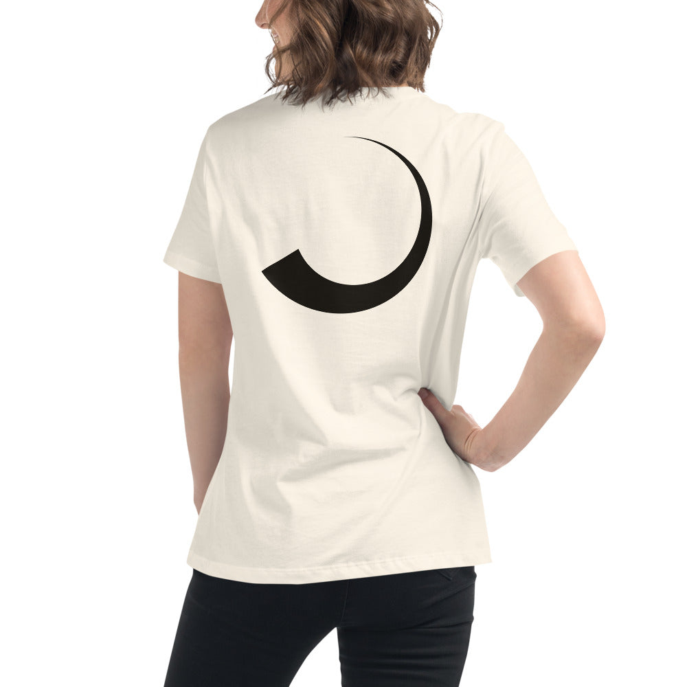 Horn Women's Relaxed Tee, Natural, back on model